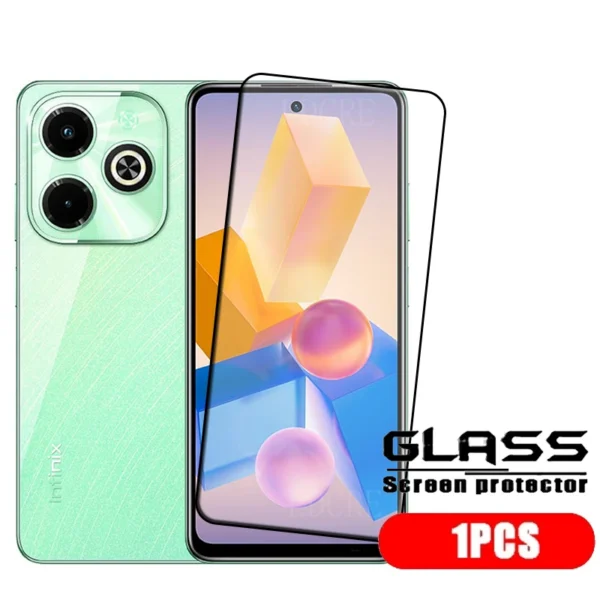 Infinix Hot 40I Glass Infinix Hot 40I Tempered Glass Protective Full Cover Glue HD 9H Screen Protector
