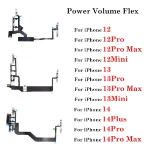 Iphone 12 13 14 plus Pro Max Mini Power on off Volume up down Switch Side Button Flex Cable