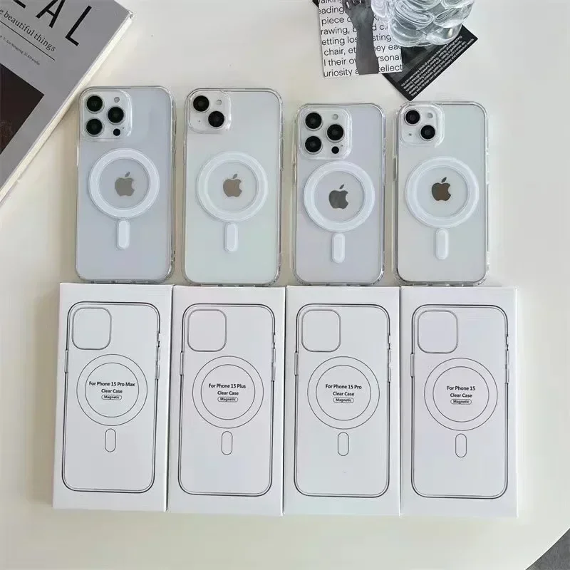 Magsafe Magnetic Wireless Charging Phone Case for Iphone 16 15 14 13 12 11 Promax Mini X XR XS 7 8Plus Clear Cover - Image 1