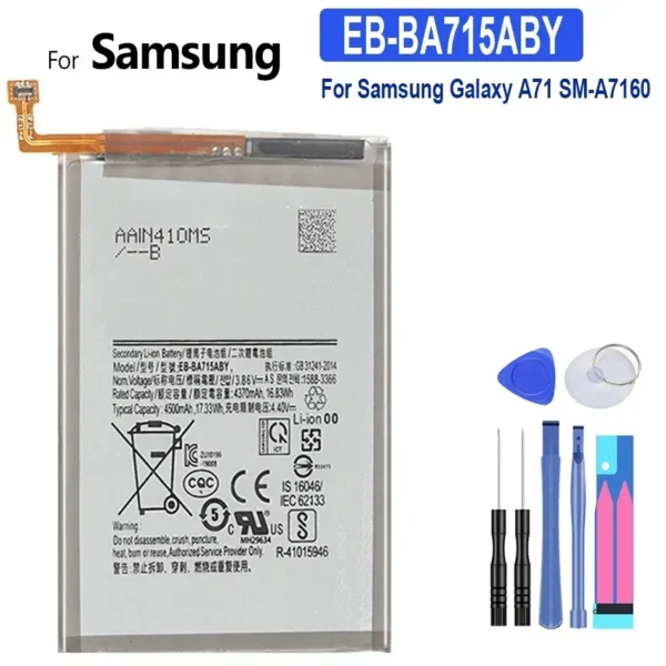 Battery for Galaxy A71 A70 A60 A53 A51 5G A50 A42 A72 A41 A40 A31 A21S A20E A10E A13 SM-A705 SM-A5360 A5360 A33