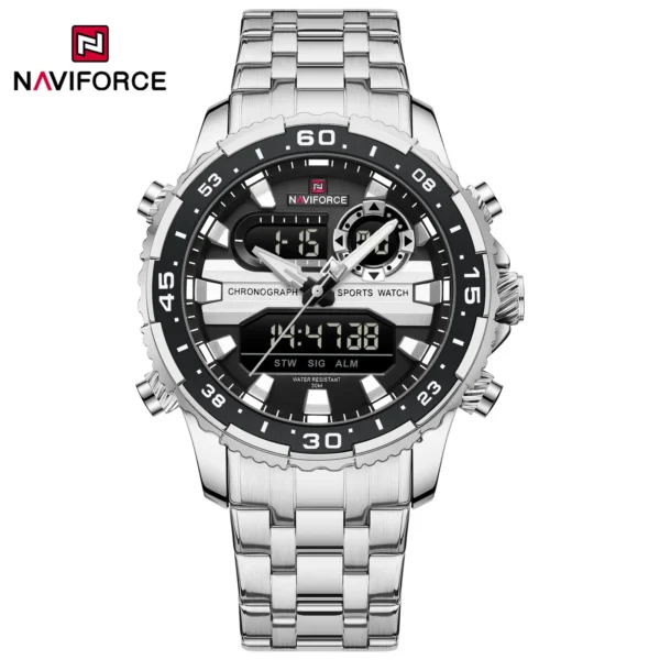 NAVIFORCE NF9234 Black Gold Men Wrist Watches Sport Waterproof Stainless Steel Strap