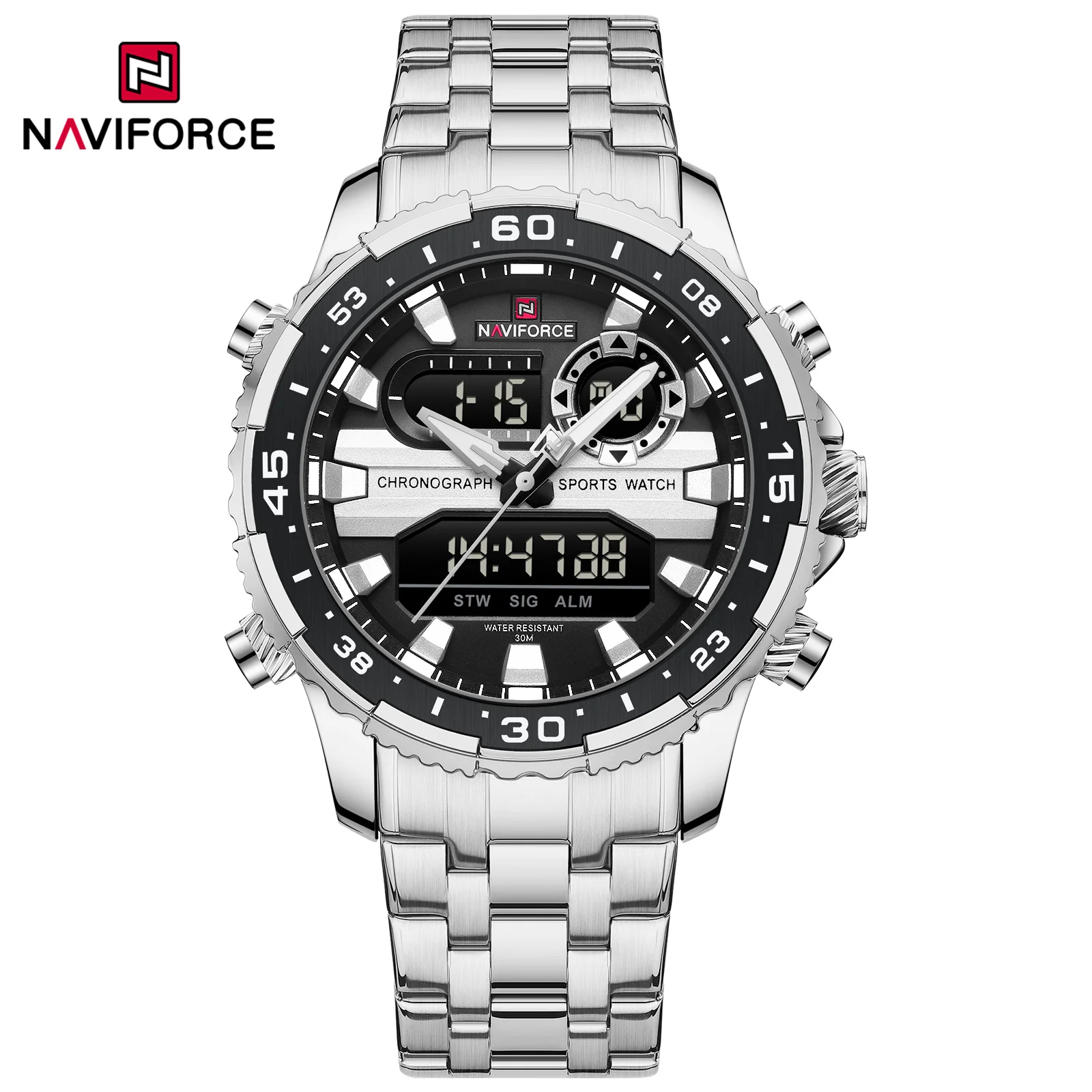 NAVIFORCE NF9234 Black Gold Men Wrist Watches Sport Waterproof Stainless Steel Strap - Image 9