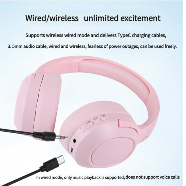 NNEDSZ Apricot TL-29 PRO Wireless & Wired Over-Ear Bluetooth Headphones - Comfortable and Versatile