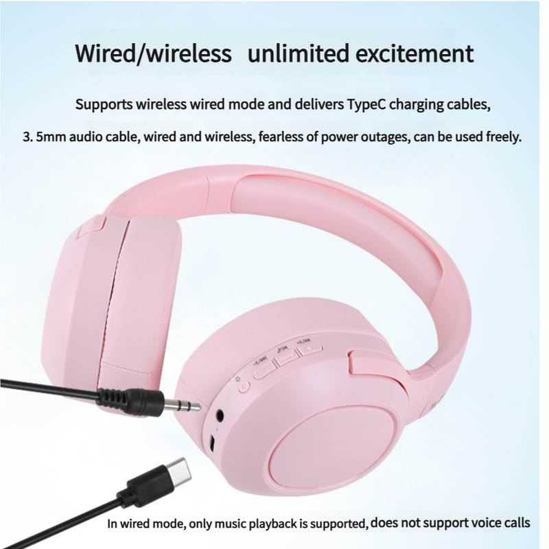 NNEDSZ Apricot TL-29 PRO Wireless & Wired Over-Ear Bluetooth Headphones - Comfortable and Versatile - Image 2