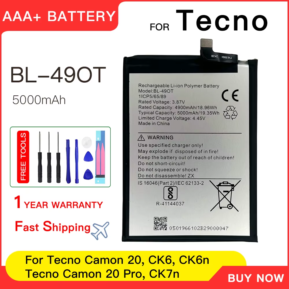 Tecno Battery  Camon 20, CK6, Ck6N, Camon 20 Pro, Ck7N, 3.87V 5000Mah - Image 2