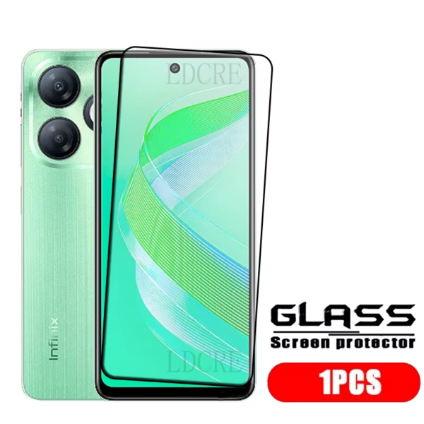 Infinix Smart 8 Glass Infinix Smart 8 Tempered Glass Protective Full Cover Glue HD 9H Screen Protector Infinix Smart 8