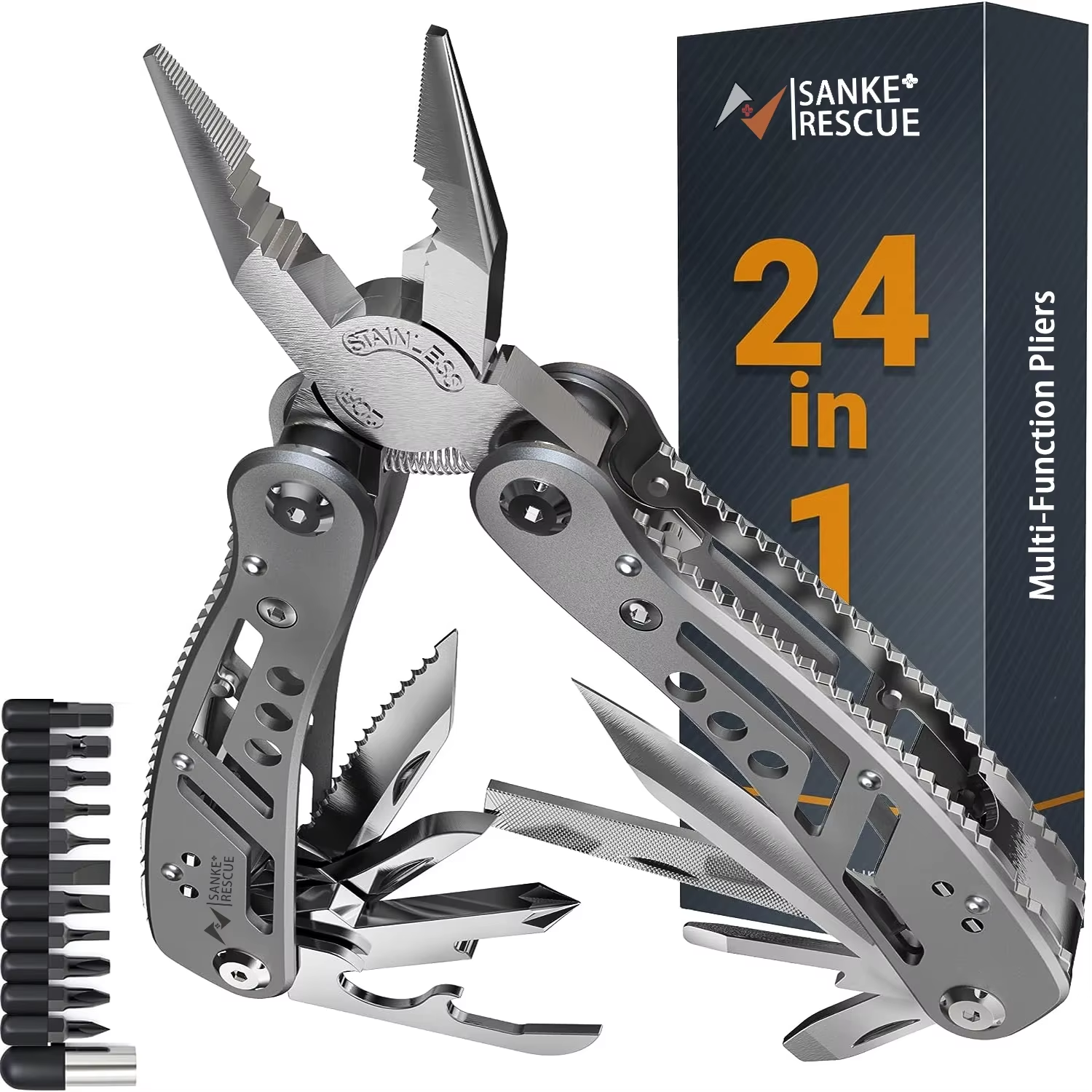 Multitool 24-In-1 Multitools Pliers with ?Professional Multi-Tool for Survival Camping and Hunting Gifts for Men Dad - Image 2