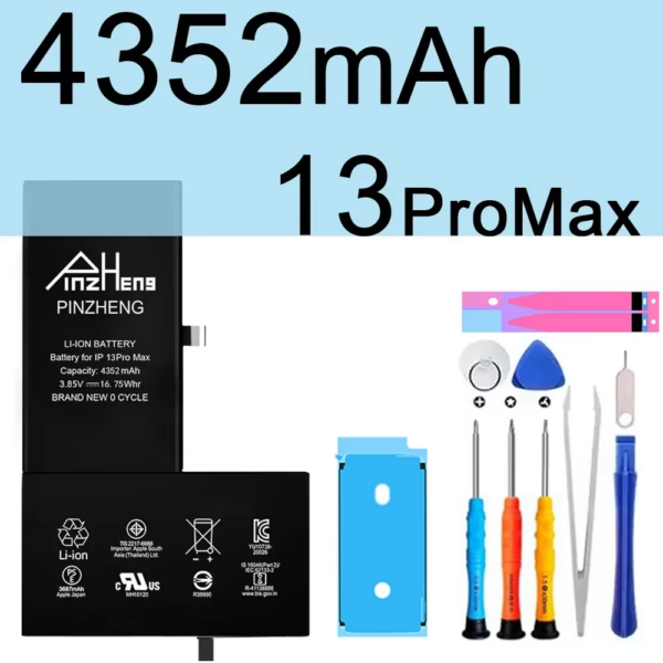 PINZHENG Battery for Iphone X XR XS 11 12 13 Mini Max Pro Promax Real High Capacity Replacement Bateria Warranty One Year