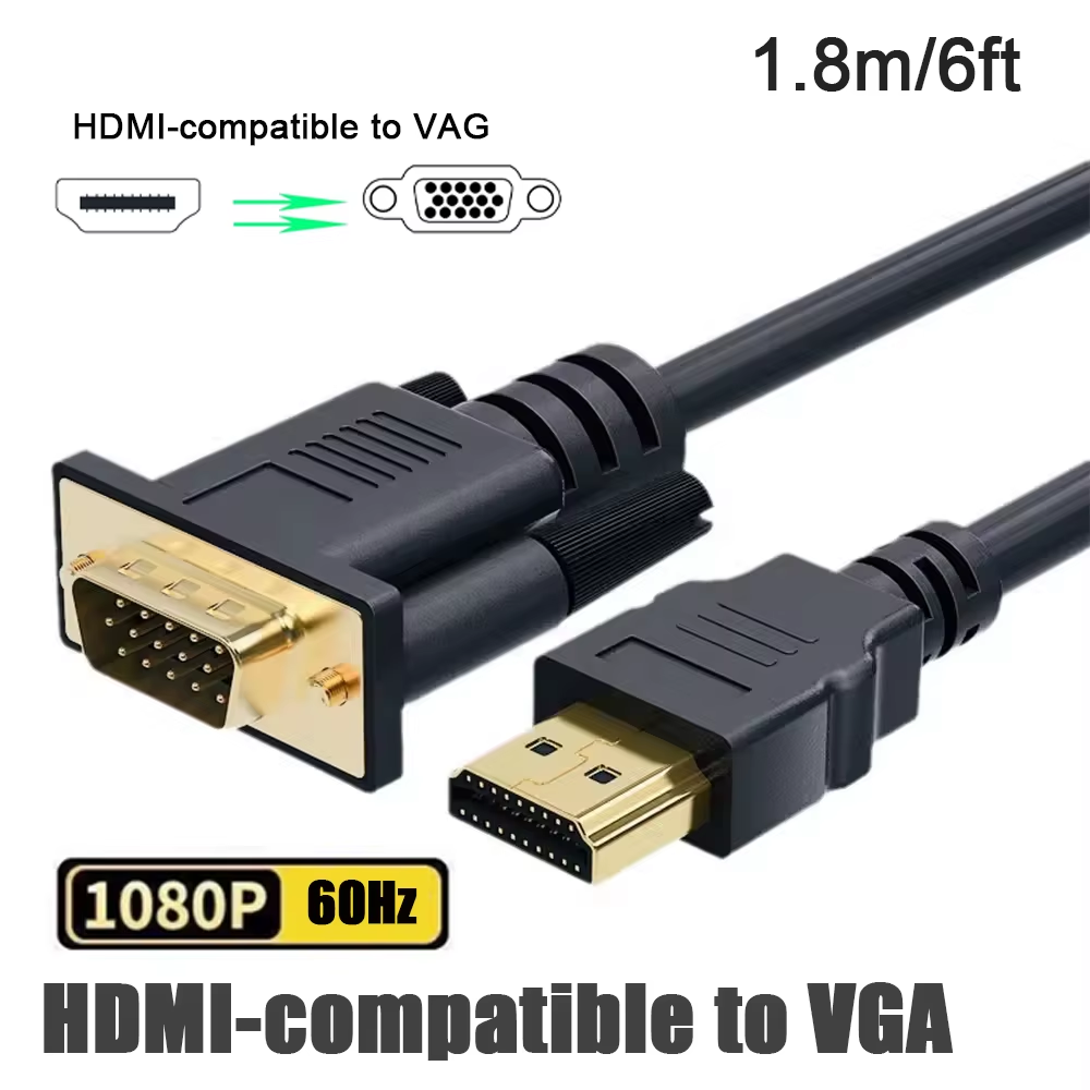 HDMI to VGA Support Computer Monitor Projector Laptop PC Xbox - Image 1