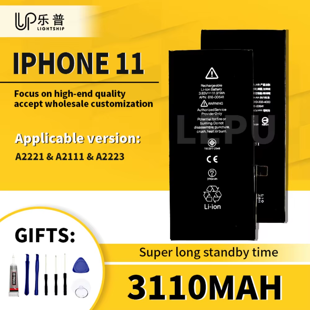 Original  11 3110 Mah Battery Replacement Bateria with Free Tools Mobile High Quality  11 Battery A2221 A2111 A2223 - Image 1