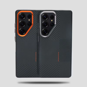 Magnetic Alloy Lens Magsafe Phone Case for Samsung Galaxy S25 Ultra S24 S23 Carbon Fibre Texture Wireless Charge Soft Edge Cover - Image 2