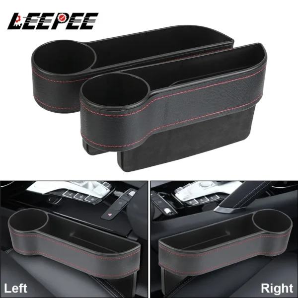PU Leather Car Seat Gap Storage Box Universal Seat Gap Slit Box