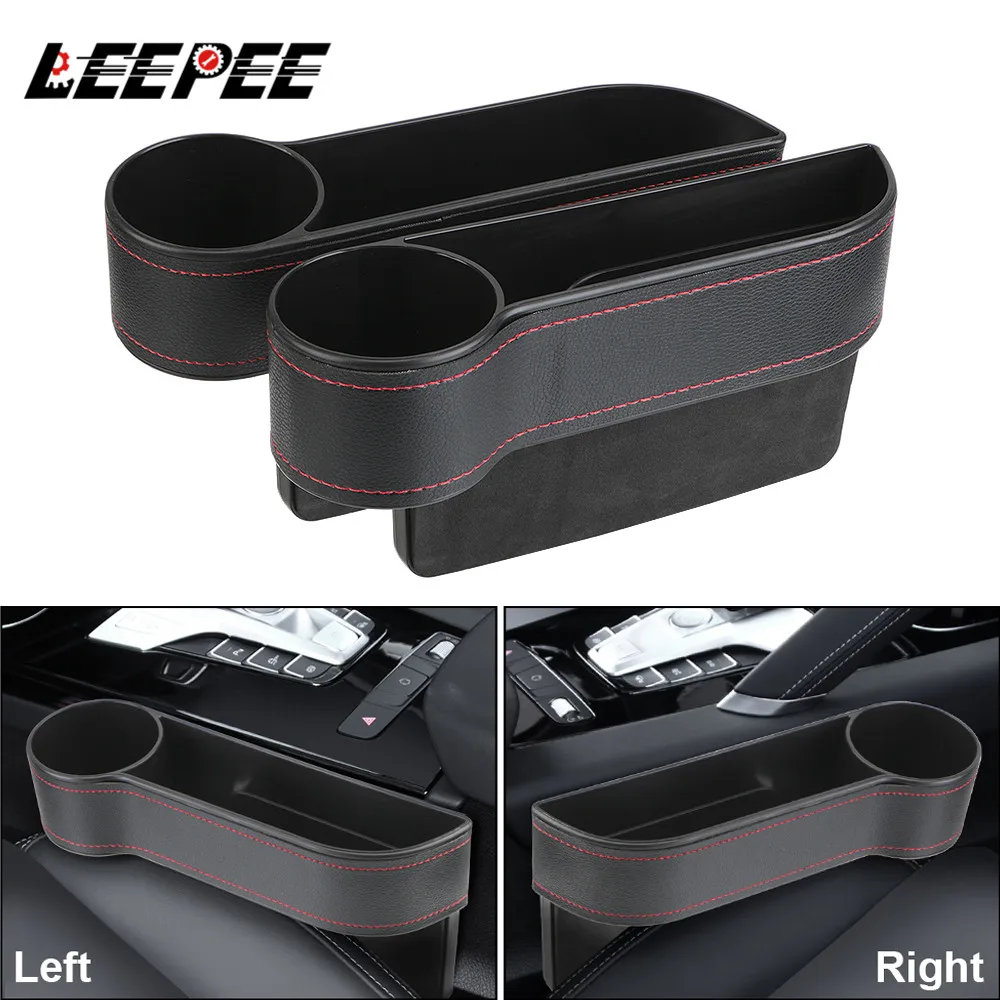 PU Leather Car Seat Gap Storage Box Universal Seat Gap Slit Box - Image 1