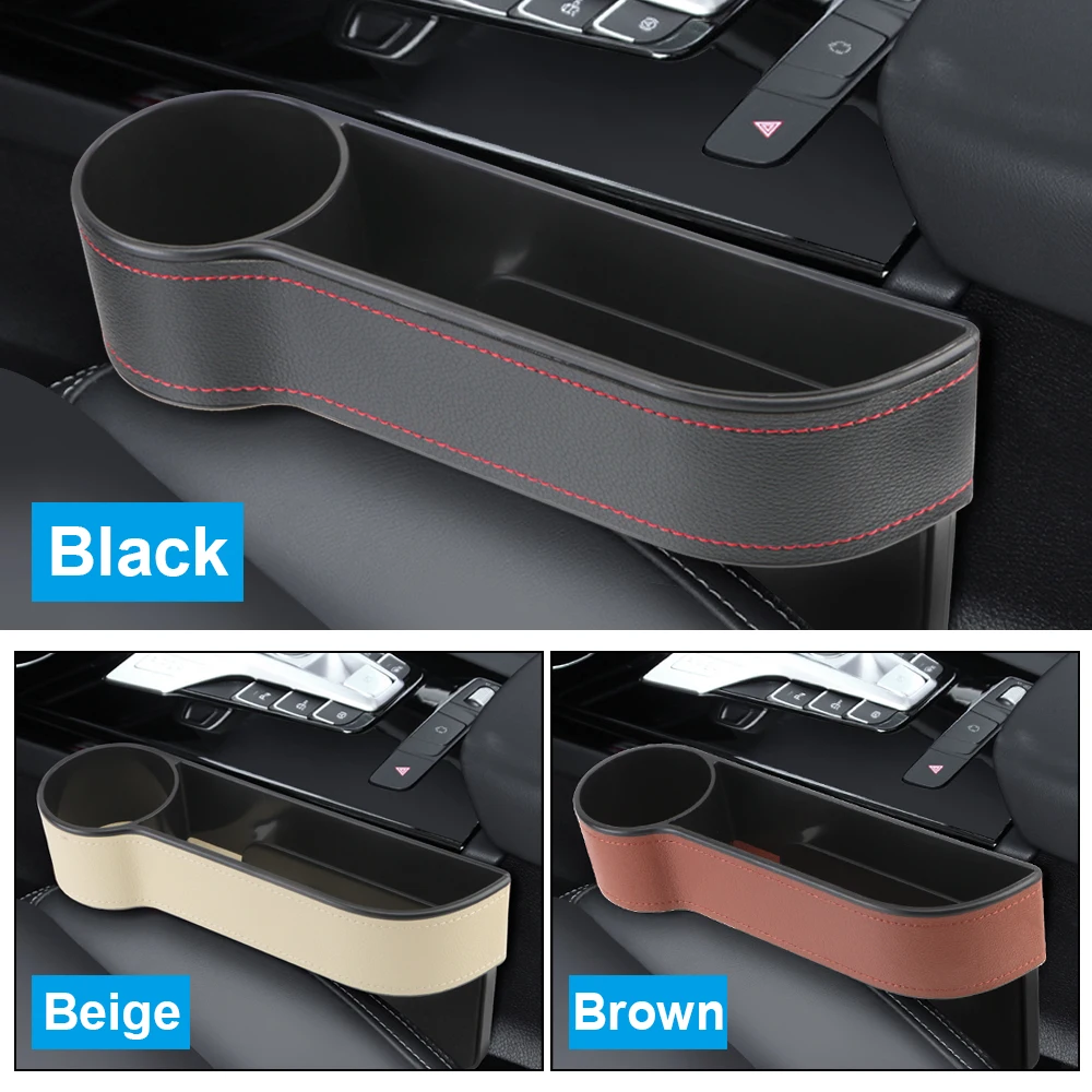 PU Leather Car Seat Gap Storage Box Universal Seat Gap Slit Box - Image 2
