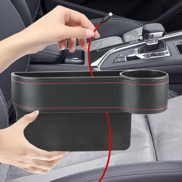 PU Leather Car Seat Gap Storage Box Universal Seat Gap Slit Box
