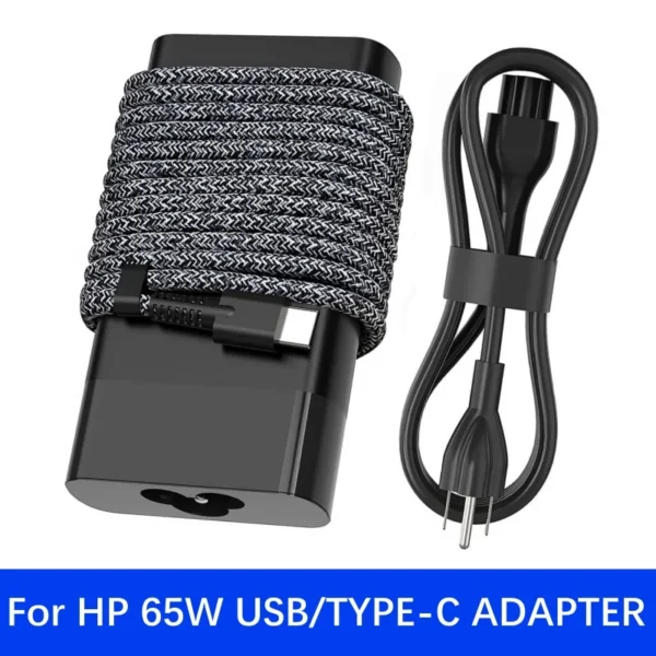 Slim HP 65W USB C Charger，For HP Elitebook Chromebook Spectre Probook Envy