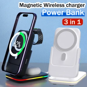 3 in 1 Wireless Portable Charger Power Bank 5000Mah Fast Charging - Image 1