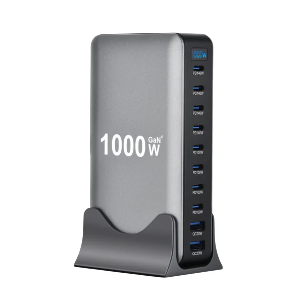 Multi-Port Desktop Charger Fast Charging 200W Total Power for Laptops Tablets