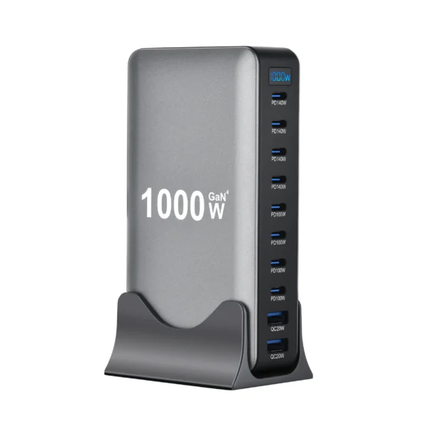 Multi-Port Desktop Charger Fast Charging 200W Total Power for Laptops Tablets