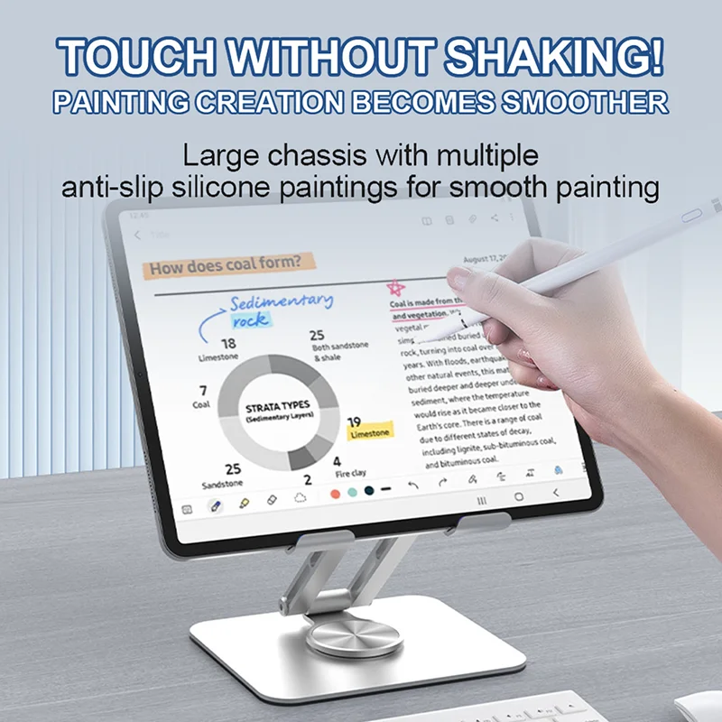 Universal Phone Tablet Desktop Stand Aluminum Alloy Rotation Folding Adjustable - Image 2