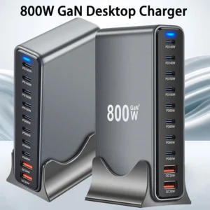 800W Gan 10 Ports Fast Charging Station Adapters USB C PD3.1 Desktop Charger - Image 3