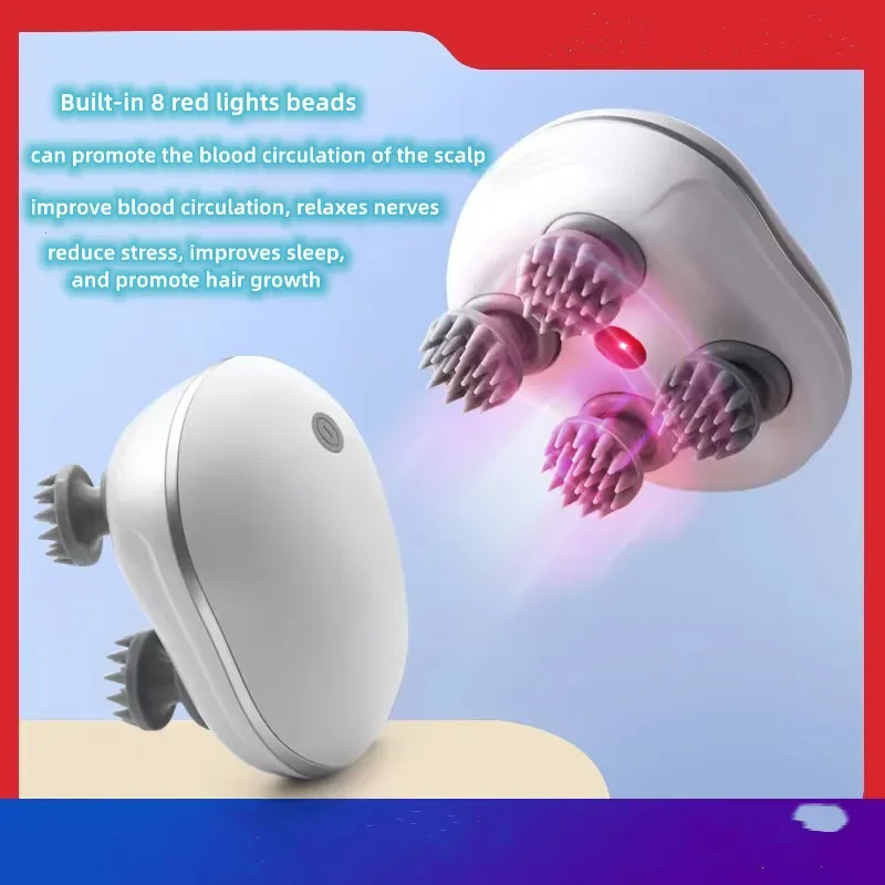 Infrared Scalp Massager with 4 Kneading Massage Heads Head Body - Image 1