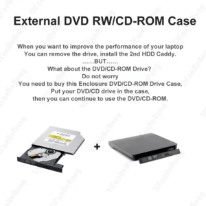 External DVD CD-ROM  Drive Enclosure 12.7/9.5Mm USB 3.0 for Lapto Macbook - Image 5