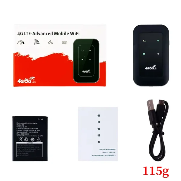 4G LTE Router Wifi Repeater Mifi Modem SIM Card Slot Usb/2100Mah