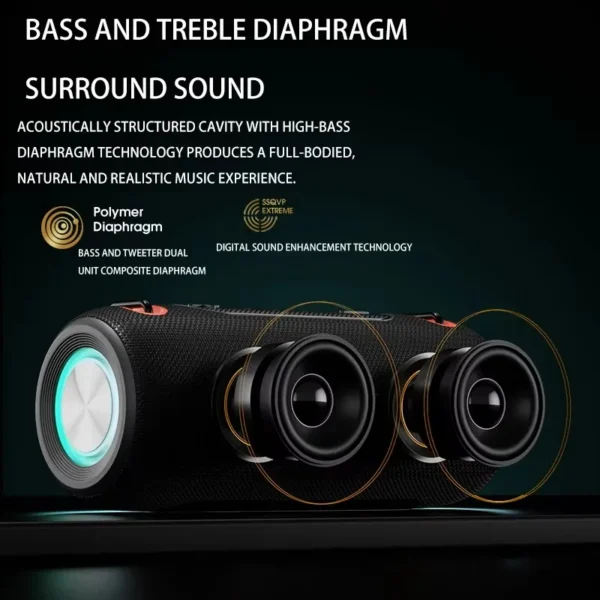 Outdoor Portable with Hand with RGB Light Speaker Subwoofer