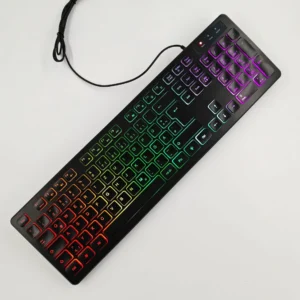 Computer Gaming Keyboard Light Backlit RGB Mute Wired Keyboard - Image 9