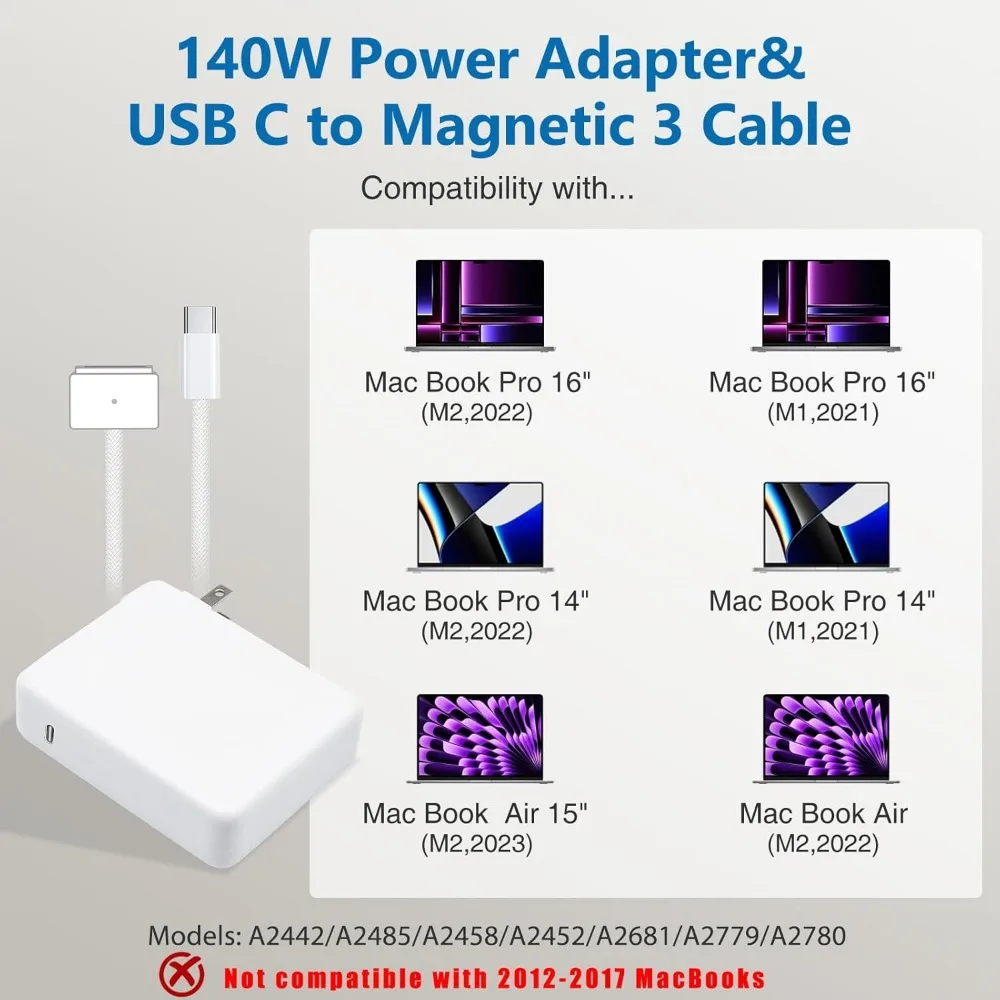 Mac Book Pro 16,15,14,13 Inch,2021-2023 M1 M2 Mac Book Air Laptop Power Adapter - Image 5