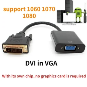 Full HD 1080P DVI-D DVI to VGA Adapter Video Cable Converter