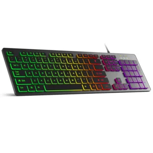 Computer Gaming Keyboard Light Backlit RGB Mute Wired Keyboard