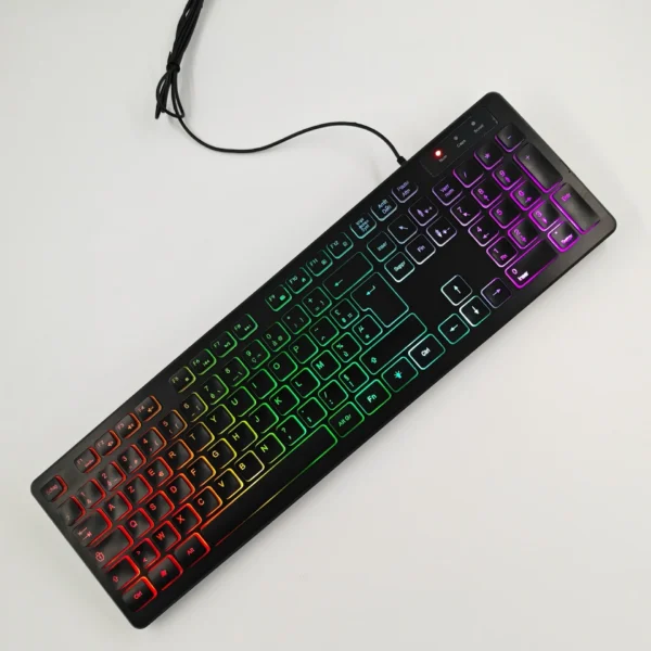 Computer Gaming Keyboard Light Backlit RGB Mute Wired Keyboard