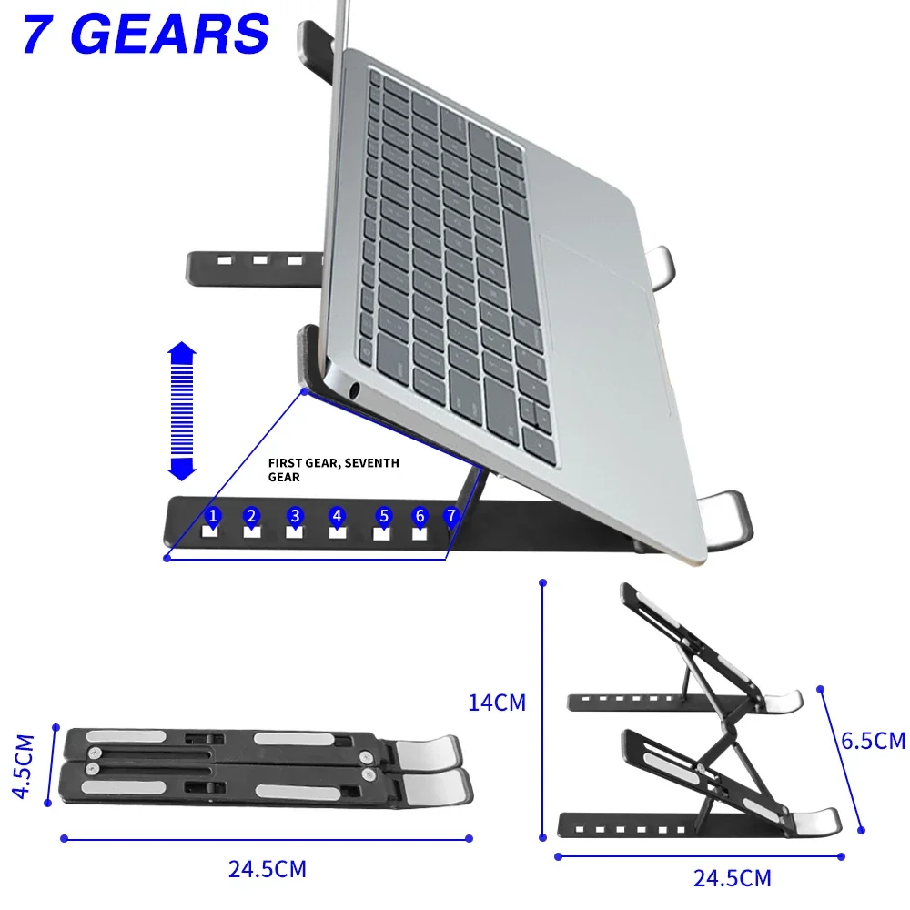 Foldable Laptop Stand 7 Levels ABS Portable Tablet Computer Bracket - Image 6