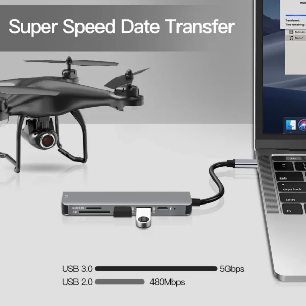 USB C Hub to 4K Hdmi-Compatible USB Charging Dock for Macbook Ipad Samsung