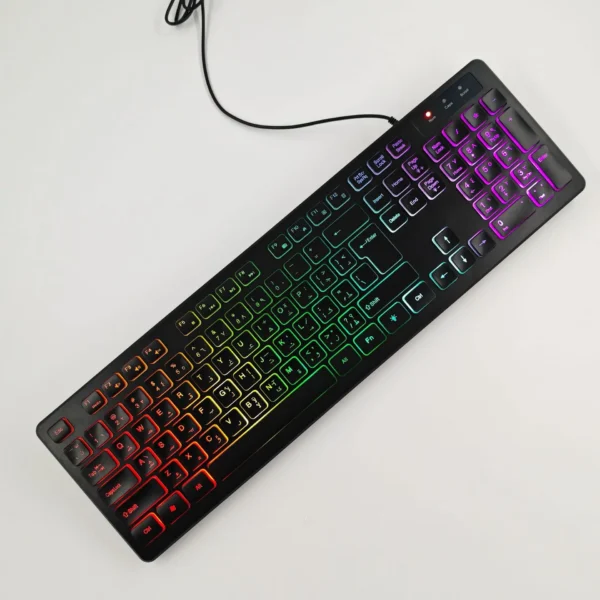Computer Gaming Keyboard Light Backlit RGB Mute Wired Keyboard