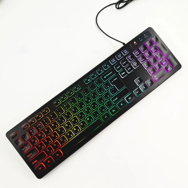 Computer Gaming Keyboard Light Backlit RGB Mute Wired Keyboard
