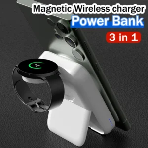 3 in 1 Wireless Portable Charger Power Bank 5000Mah Fast Charging - Image 3