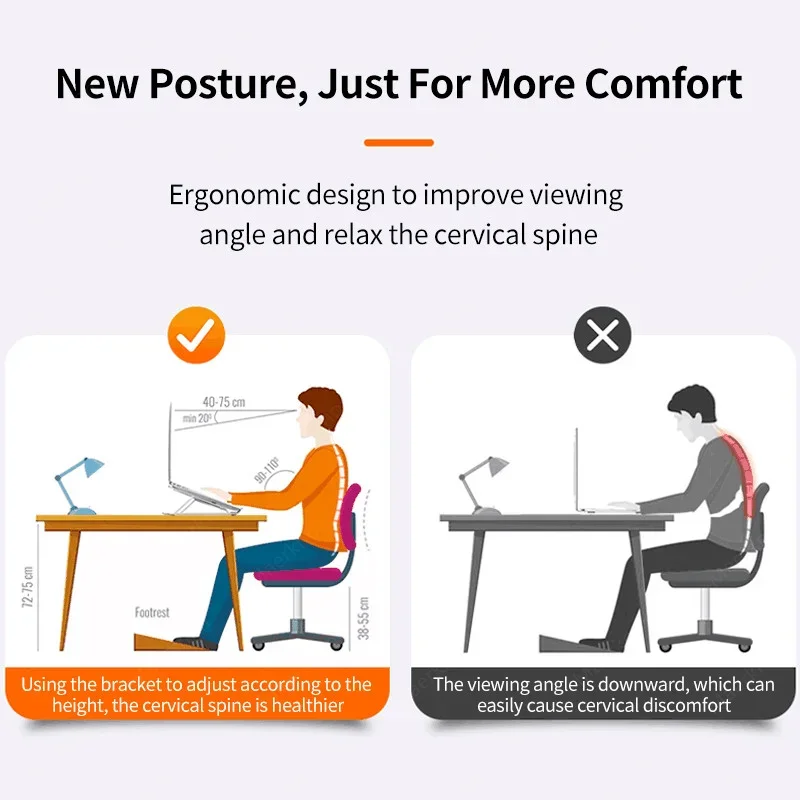 Adjustable Laptop Stand Portable Foldable Notebook Bracket Computer Monitor Holder for Macbook Air Ipad Tablets Base Accessories - Image 4