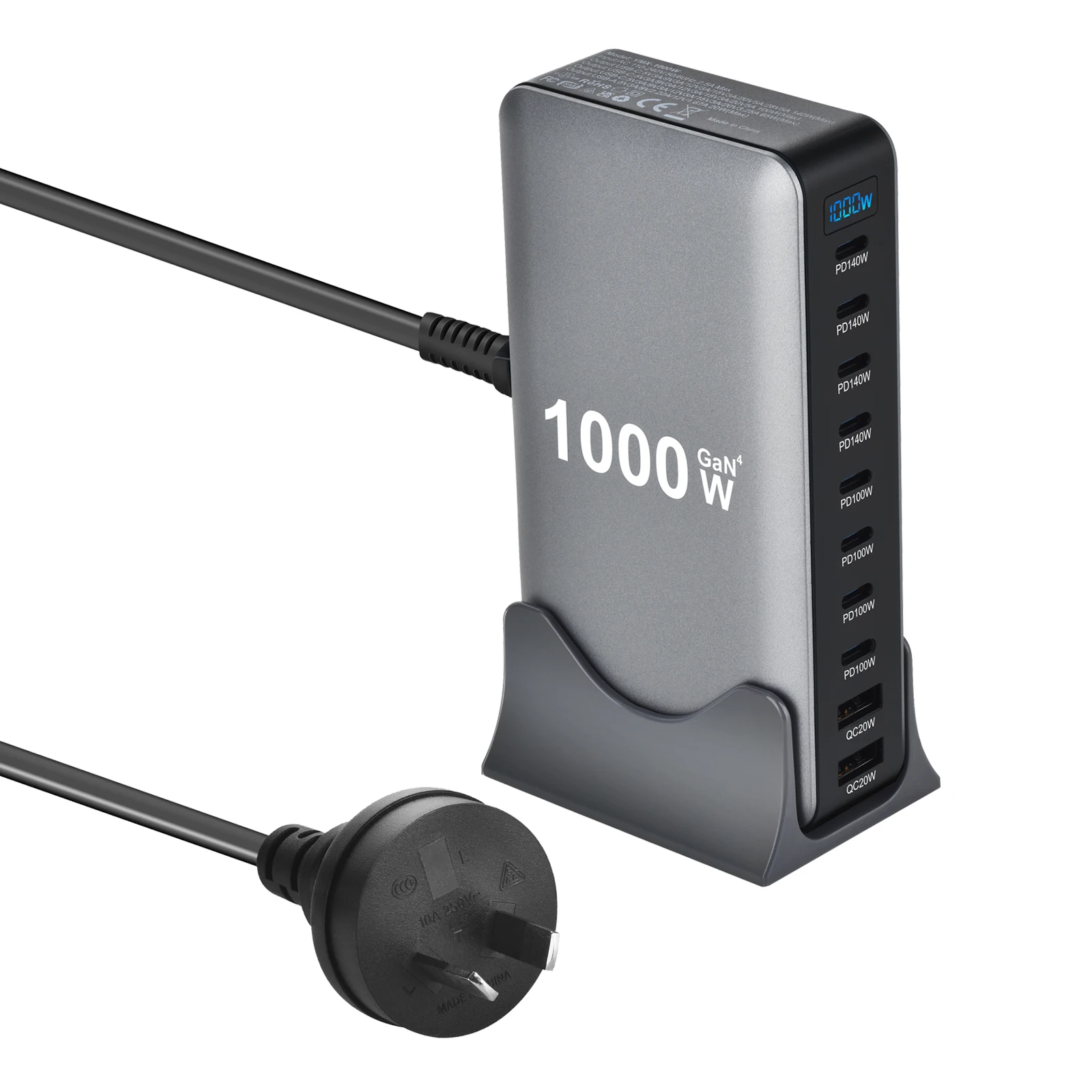 Multi-Port Desktop Charger Fast Charging 200W Total Power for Laptops Tablets - Image 8