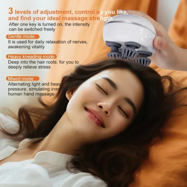 Infrared Scalp Massager with 4 Kneading Massage Heads Head Body