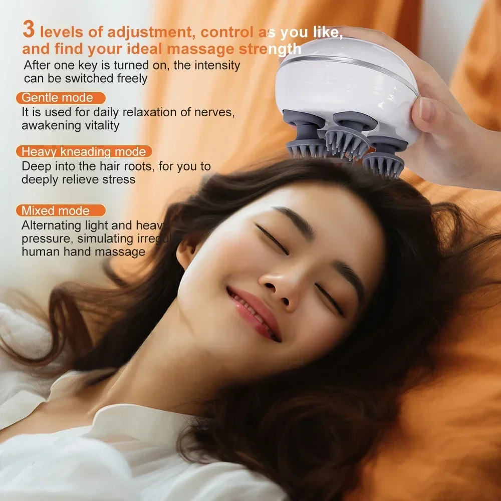 Infrared Scalp Massager with 4 Kneading Massage Heads Head Body - Image 2