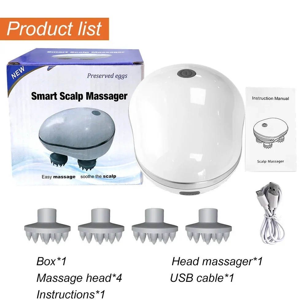 Infrared Scalp Massager with 4 Kneading Massage Heads Head Body - Image 7