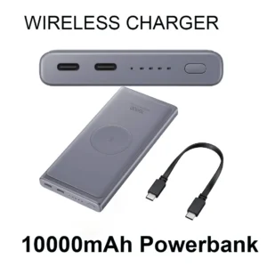 Wireless Power Bank 10000Mah Dual Type C Port Fast Charge Portble