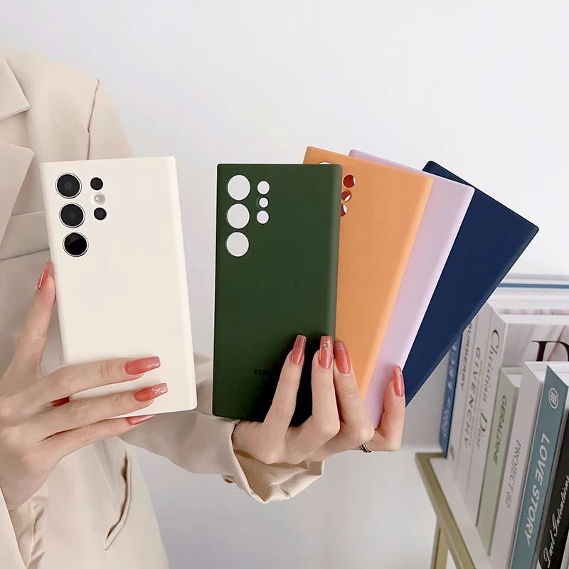 Galaxy S24 Uitra S23 Ultra Silky Silicone Cover Luxury Soft Touch - Image 3