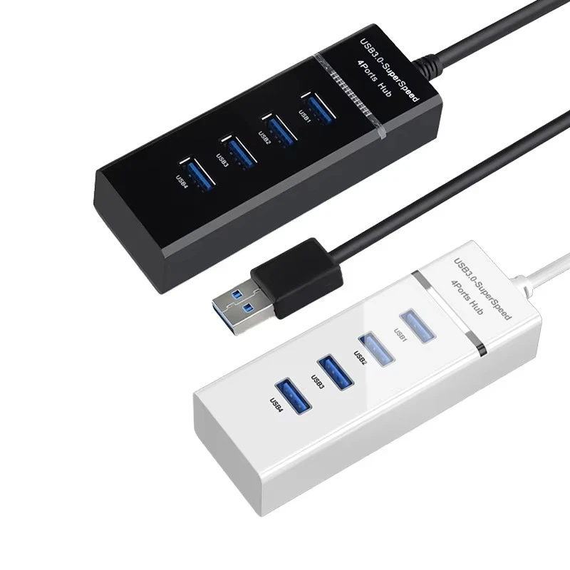 USB 3.0 HUB High Speed LED 1 to 4 Port Cable Splitter USB Data - Image 1