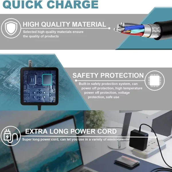 65W 20V 3.25A USB C Power Supply Charger Compatible for JBL Xtreme 3 Clip 4 5 6