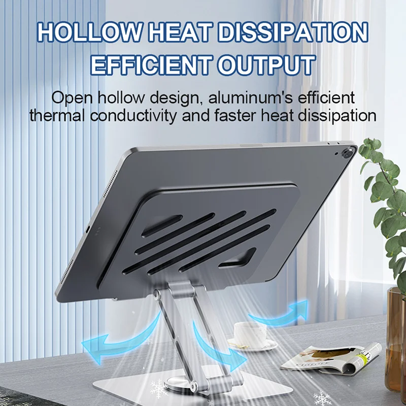 Universal Phone Tablet Desktop Stand Aluminum Alloy Rotation Folding Adjustable - Image 5