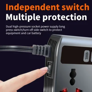 Car Adapter DC 12V/24V to AC 220V 200W Car Phone Charger Power Adapter 9 in 1 - Image 4